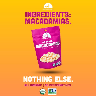 Mavuno Harvest Organic Dry Roasted Macadamias, 1 lb. Bag (MAHW-MACD1LB)