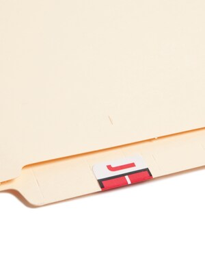 Smead BCCR Labels File Folder Label, J, Red, 500 Labels/Pack (67080)