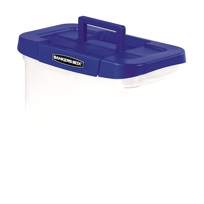 Bankers Box Locking File Portable Tote, Letter Size, Blue/Clear (0086301)