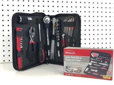 Apollo Tools Metric Auto Tool Set, 56-Piece, Black/Red (DT9775)