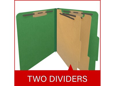 Medical Arts Press Pressboard Classification Folder, 2 Dividers, 2" Expansion, Letter Size, Moss Green, 10/Box