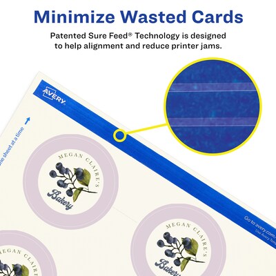 Avery Integrated Cards, 2" Dia., Matte Ivory, 600/Box (95268)