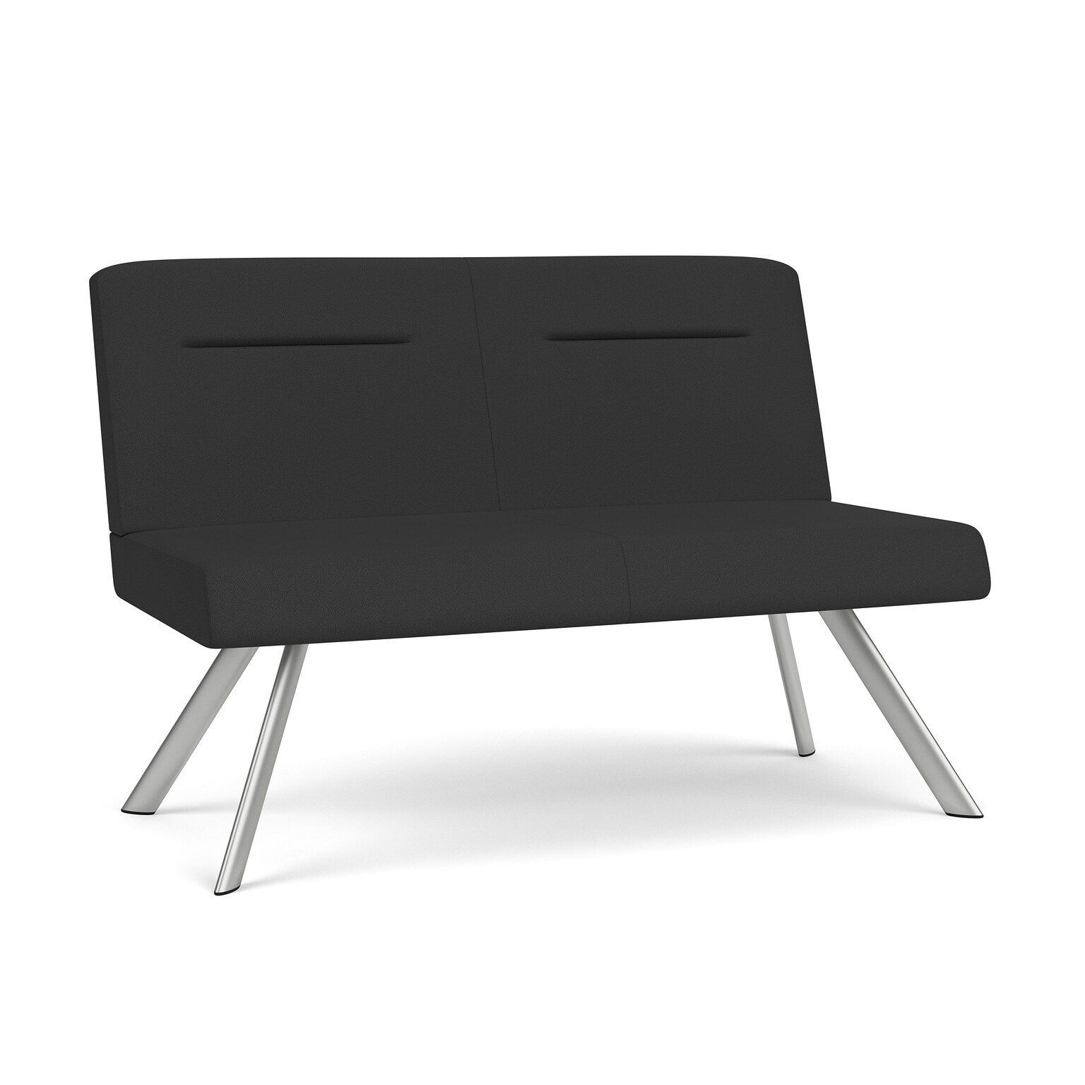 Lesro Willow 48W Fabric Loveseat, Open House Graphite/Silver (WL1502.SSV-01OHGP)