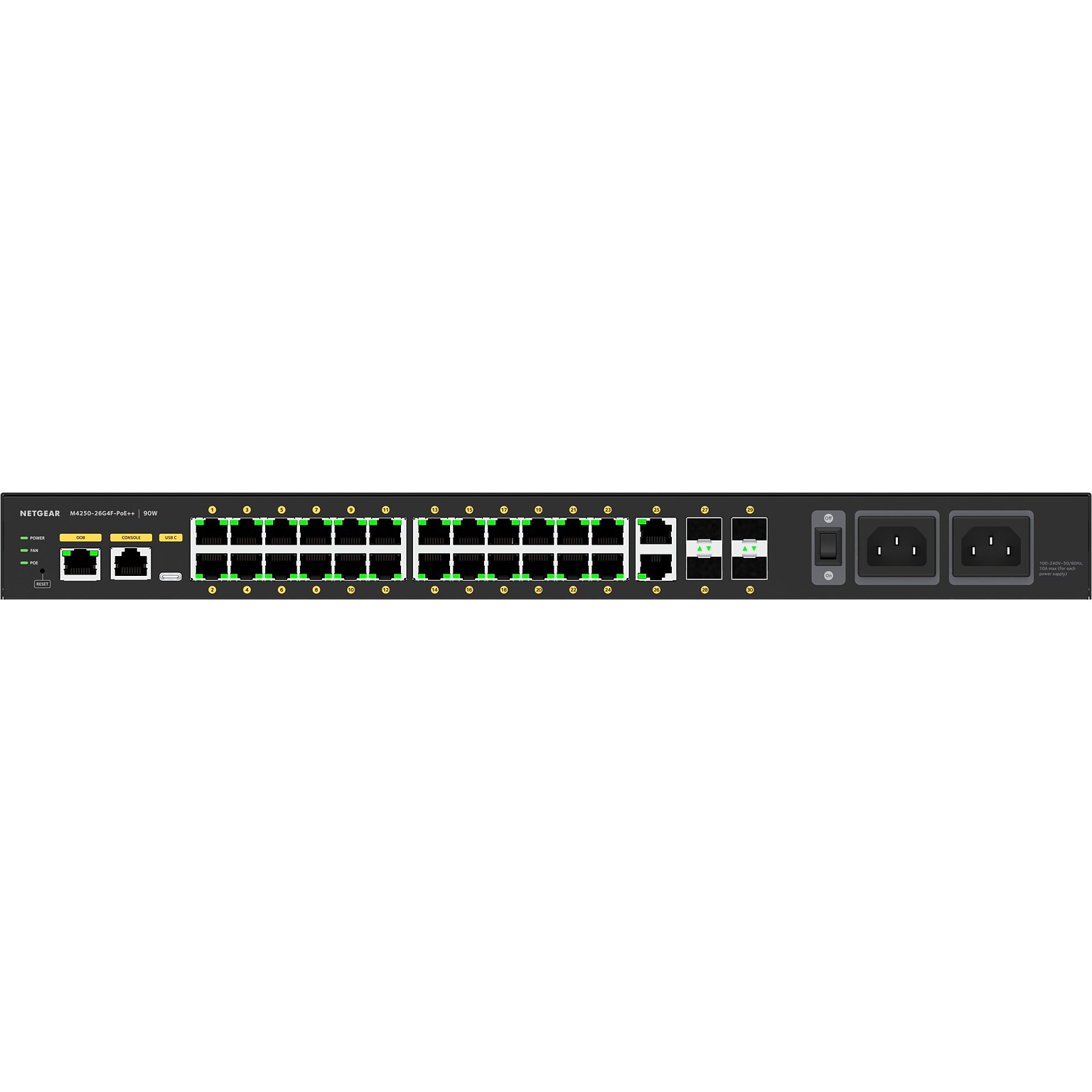 Netgear AV Line 26-Port Gigabit Ethernet Managed Switch, Black (GSM4230UP-100NAS)