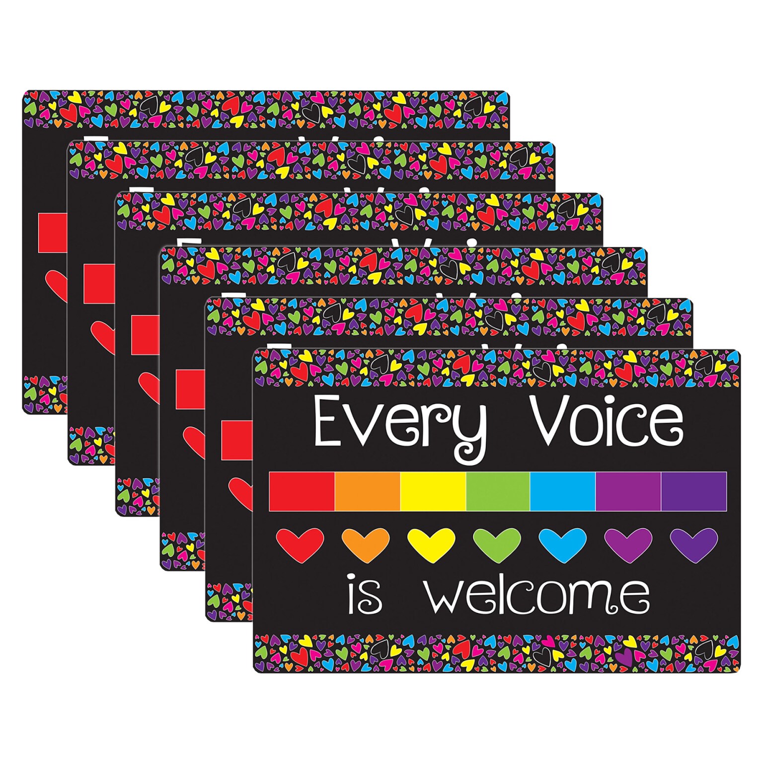 Ashley Smart Poly Computer Mouse Pad, 8 x 10, Every Voice is Welcome Here, 6/Pack (ASH12500-6)