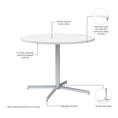 Bush Business Furniture 42" Round Conference Table, White (99XTB42RWH)