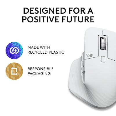 Logitech MX Master 3S for Mac Wireless Ergonomic Optical Mouse, Pale Gray (910-006570)