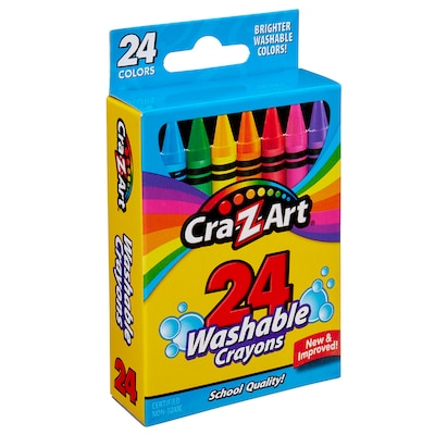 Cra-Z-Art Washable Crayon, Assorted Colors, 24/Pack (10222-48)