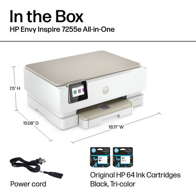 HP ENVY Inspire 7255e Wireless Color Inkjet Printer, All-In-One, Print, Scan, Copy (1W2Y9A#B1H)