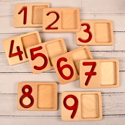 Learn Well Number Trays 1-9, Assorted Colors, 9/Set (YUSE0269)