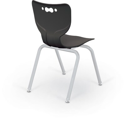 MooreCo 18 Hierarchy Student Chair with 4 Legs, Black/Platinum Base (703673562010)
