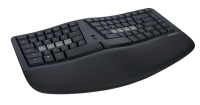 Kinesis mWave Mechanical Keyboard Wireless Ergonomic Mechanical Keyboard, Quiet Linear Switch, Black (KB150P-LIN)
