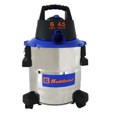 Koblenz 6-Gal. Portable Wet/Dry Vacuum with Blower, Bagless, Stainless Steel/Blue (WD-6 L212 SS)