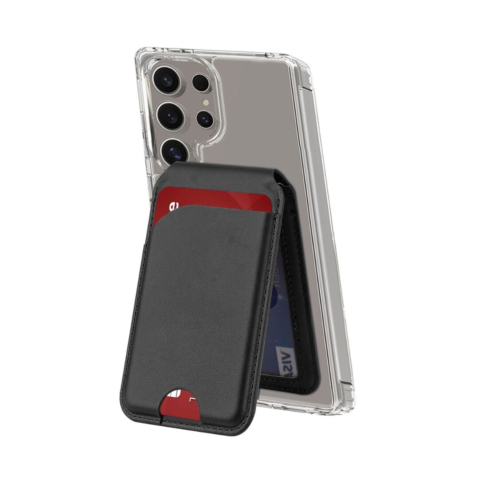 SaharaCase Venture Wallet Case for Galaxy S25 Ultra, Shock Absorbing, Clear/Scorpion Black (CP00774)