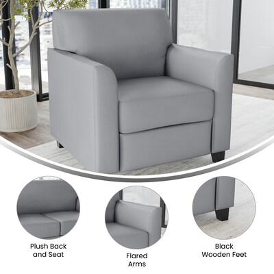 Flash Furniture Hercules Diplomat Series Faux Leather Reception Chair, Gray (BT8271GY)