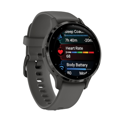 Garmin Venu 3S Smartwatch, GPS, 41mm, Pebble Gray Silicone Band (010-02785-00)