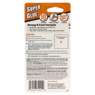 Gorilla Liquid Super Glue, 0.11 oz., Clear (7900102)