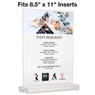 Global Printed Products Generic Holder, 8.5" x 11", Vertical, Table Top/Countertop, Clear Acrylic (SGNH-AB-8511)
