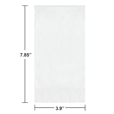 Creative Converting Touch of Color Guest Towels, 3-ply, White, 192/Carton (95000)