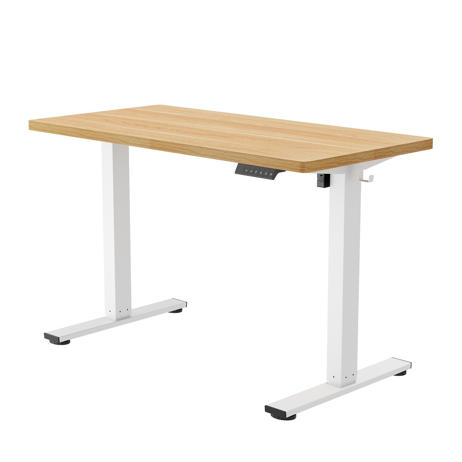 FlexiSpot E2 48W Electric Rectangular Adjustable Standing Desk, Maple/White (E2W4824M)