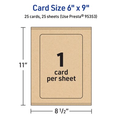 Avery Integrated Cards, 6" x 9", Matte Kraft Brown, 25/Pack (95353)