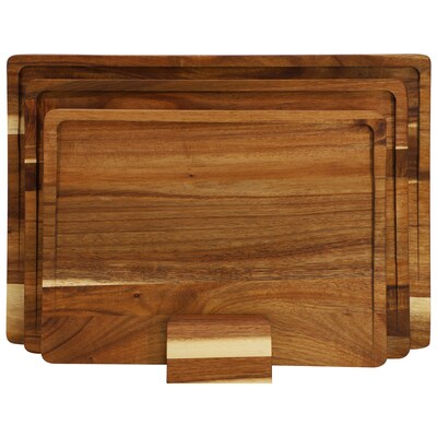 MegaChef Acacia Wood Cutting Board Set with Base (935122171M)
