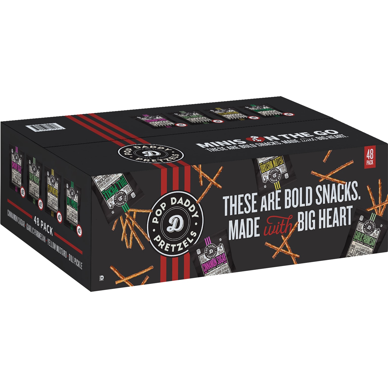 Pop Daddy Variety Pack Pretzels Sticks, 1.5 oz., 48 Bags/Carton (38153)