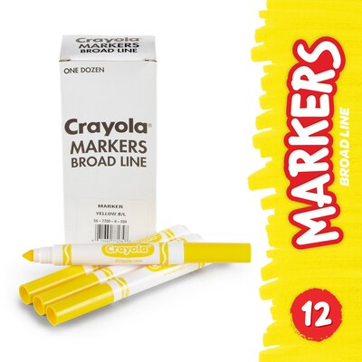 Crayola Bulk Markers, Conical Tip, Yellow, 12/Pack, 3 Packs/Bundle (BIN587700034-3)