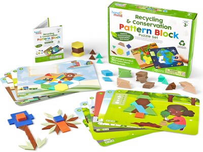 hand2mind Recycling & Conservation Pattern Block Puzzle Set (94459)