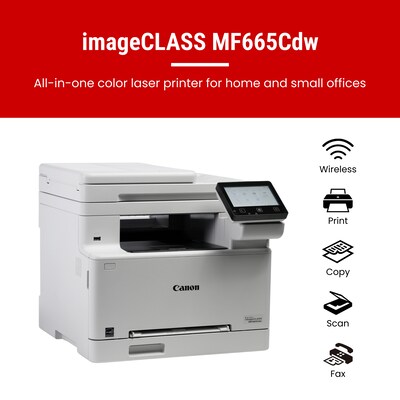 Canon imageCLASS MF665Cdw Wireless Color All-In-One Laser Printer, Best for Home Office (6928C005)