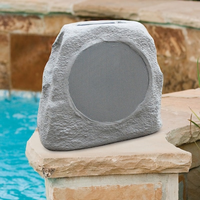 ION Glow Stone Wireless Link Solar Bluetooth Multi-Sync Outdoor Rock Speaker w/LED Lights, Water Resistant (GLOWSTNLINKXUS)