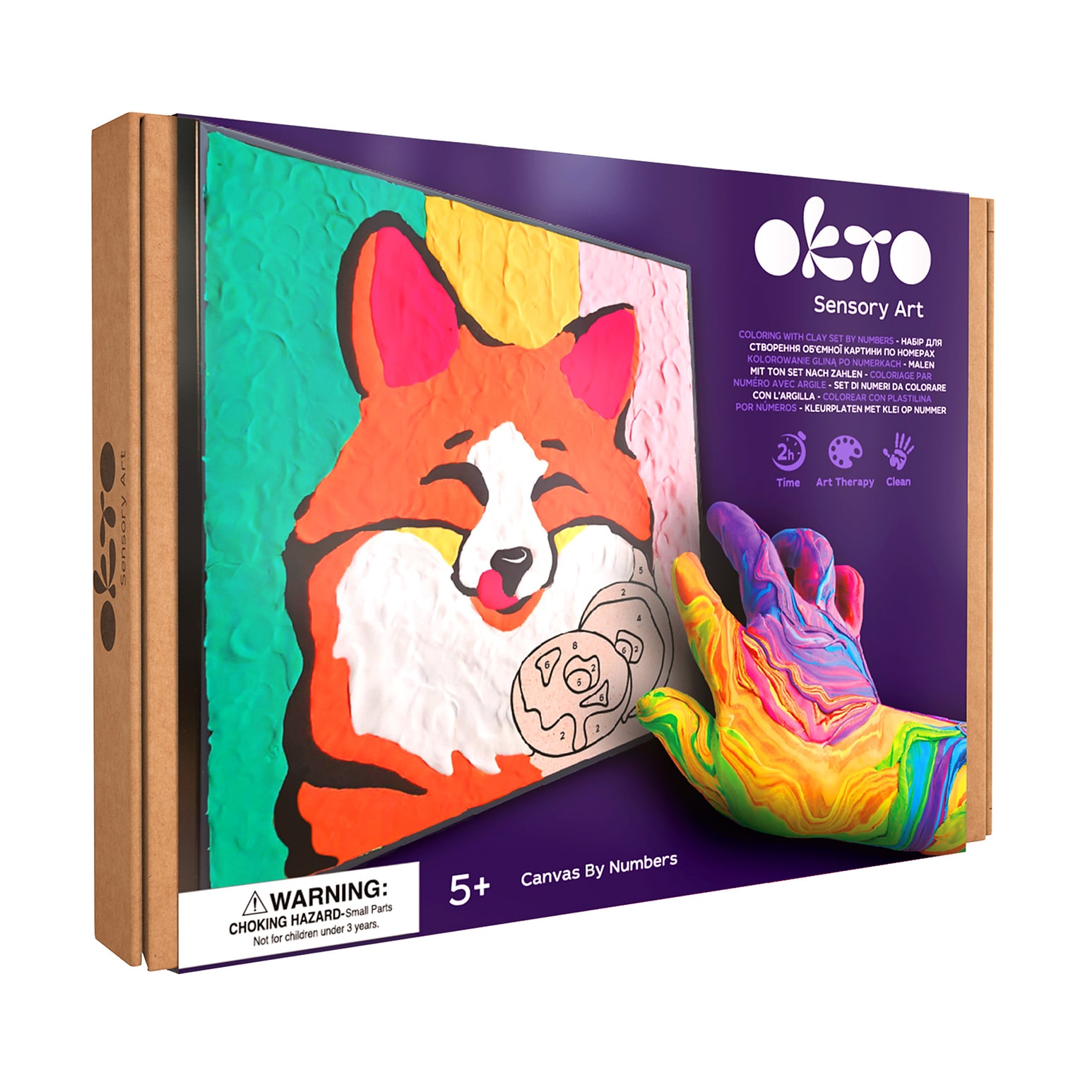 OKTO Clay-by-Number Fox Air-Dry Clay Art Kit, 17/Set (OKT20001)
