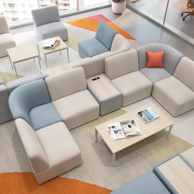 Bush Business Furniture Assemble Modular 4 Seater Sectional Sofa, Oat Fabric (ASM003OTF)