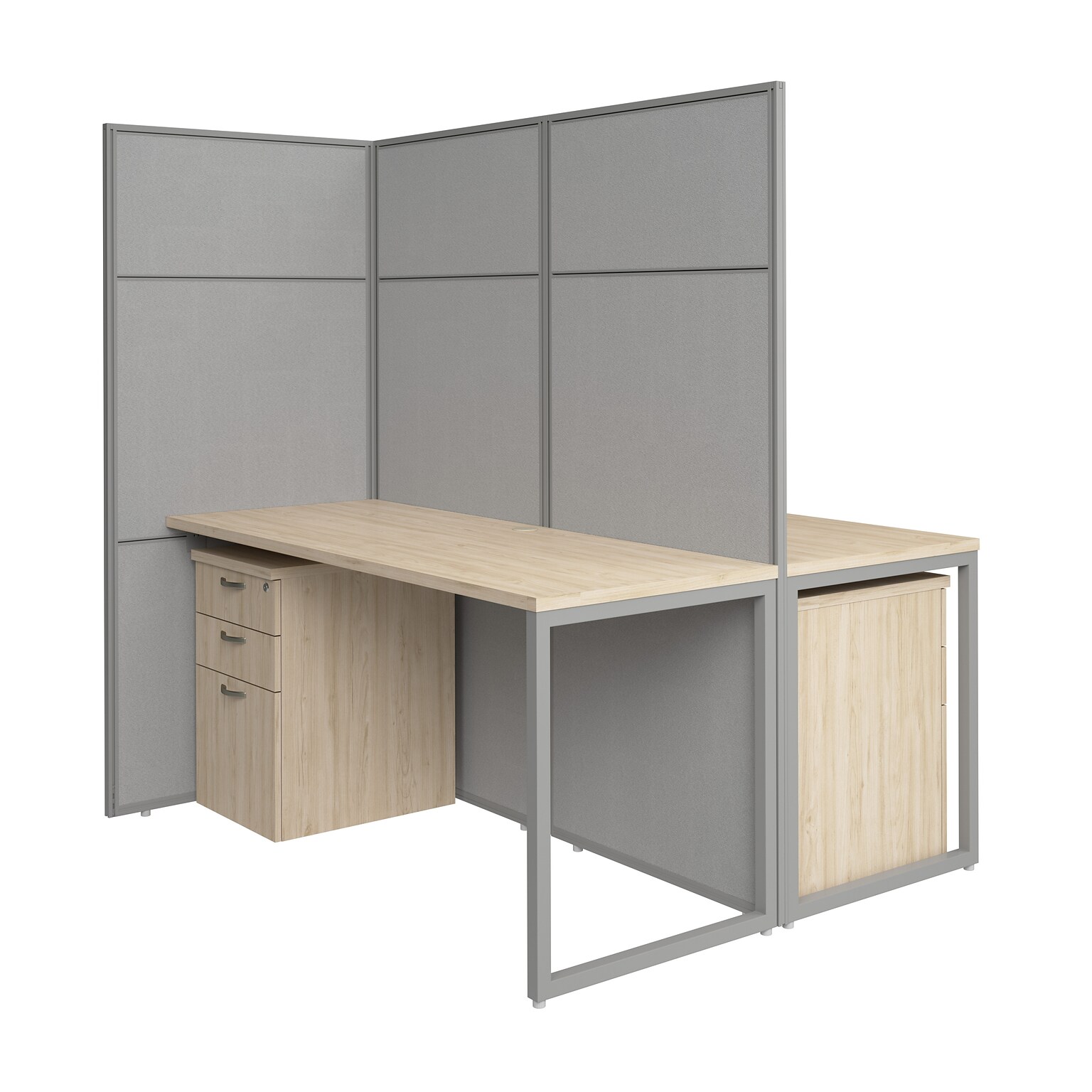 Bush Business Furniture Easy Office 66H x 60W 2 Person Back to Back Cubicle Panel Workstation, Natural Elm (EODH46SNE-03K)