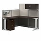 Bush Business Furniture Office in an Hour 63"H x 65"W L-Shaped Cubicle Workstation, Mocha Cherry (WC36894-03STGK)