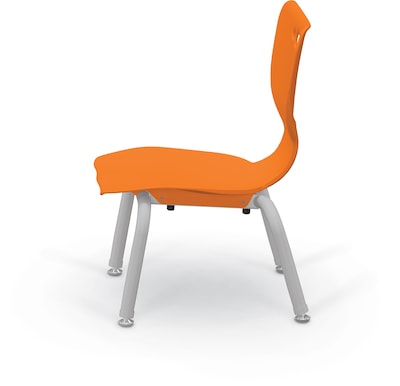 MooreCo 10" Hierarchy Student Chair with 4 Legs, Orange/Platinum Base (703673561815)