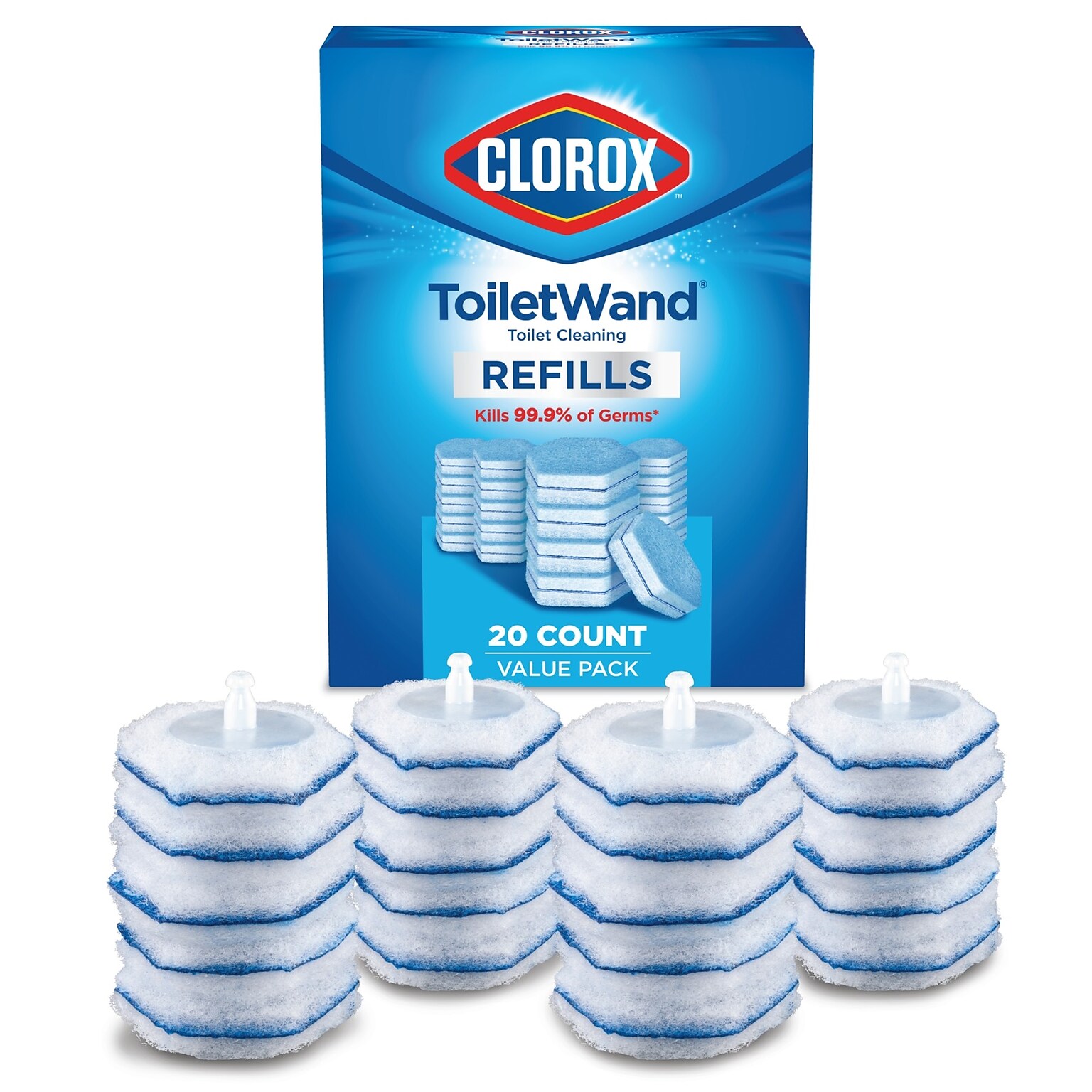 Clorox ToiletWand Disinfecting Refills, Disposable Wand Heads, 20/Pack (31049)