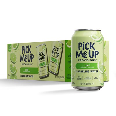 Pick Me Up Provisions™ Lime Sparkling Water, 12 oz., 24 Cans/Carton (PM63524)