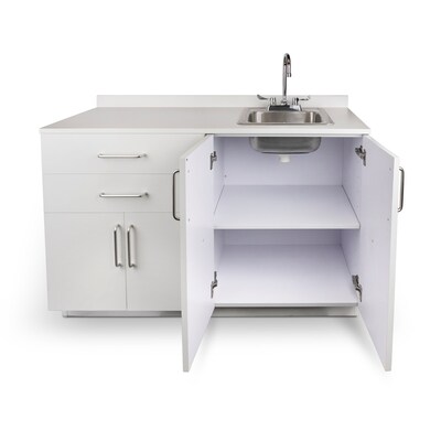 Viva Comfort 36.32"H x 48"W Exam Room Medical Cabinet With Sink, 4-Doors, 2-Drawers, Gray (ADI902-B-48-R-GRY)