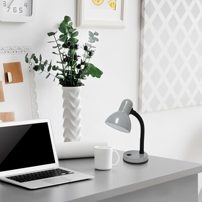 Simple Designs Basic LED Desk Lamp, 14.25", Silver (LD1003-SLV)