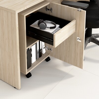 Bush Business Furniture Assure 26"H Storage Cabinet, Natural Elm (AUS116NESU)