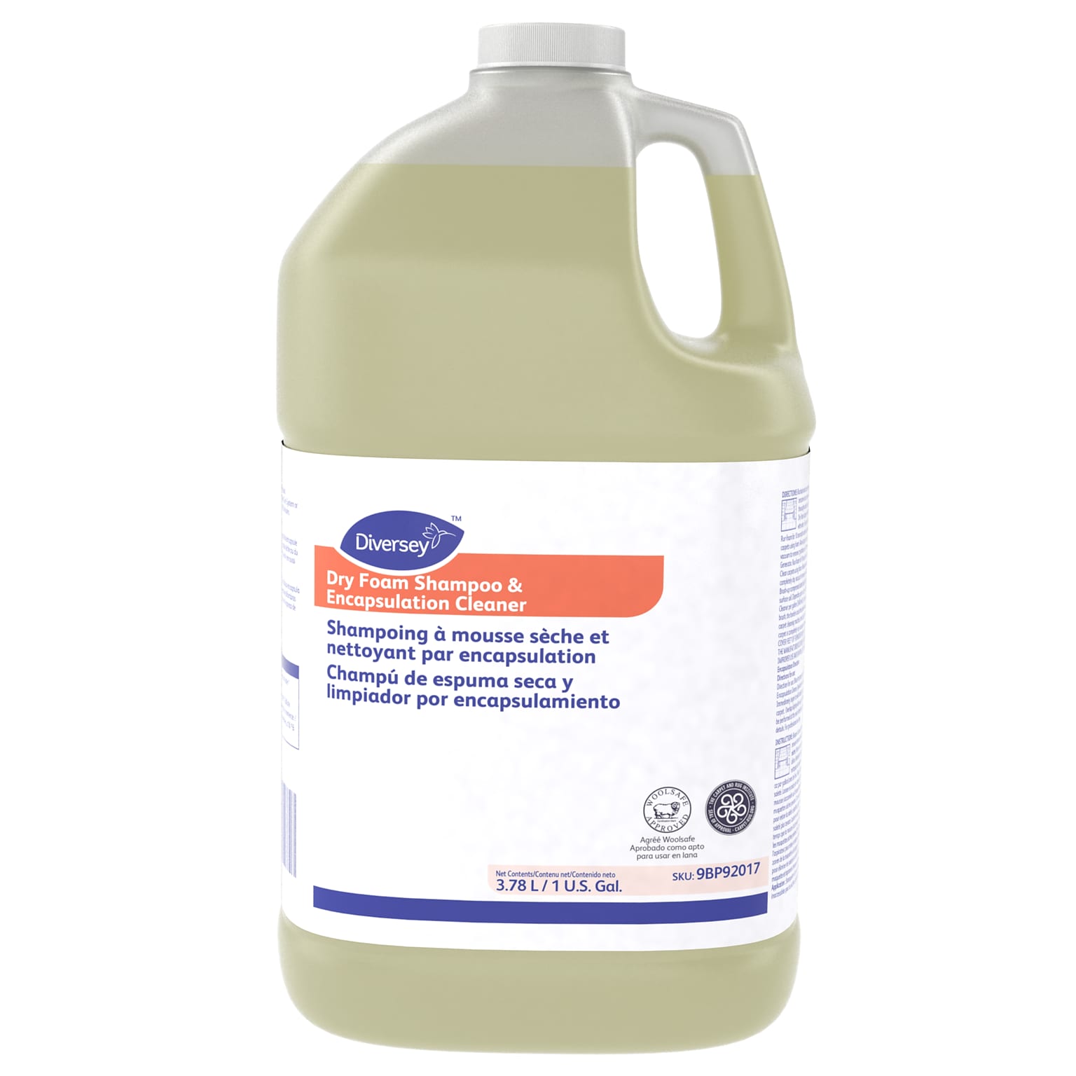 Diversey Dry Foam Shampoo & Encapsulation Cleaner, 128 fl. oz. 4/Carton (9BP92017)