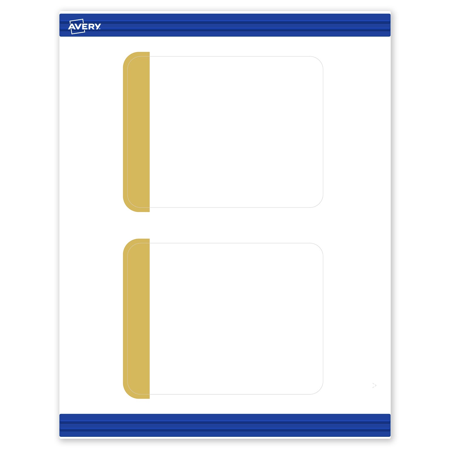 Avery Gold-Dipped Edge Matte Blank Card, White, 20/Pack (S00-DJR)