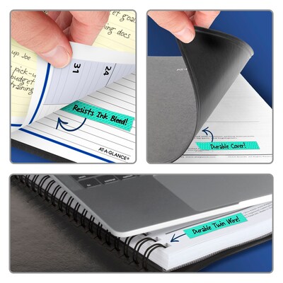 2027 AT-A-GLANCE QuickNotes 8" x 10" Weekly & Monthly Appointment Book, Faux Leather Cover, Black (76-01-05-27)