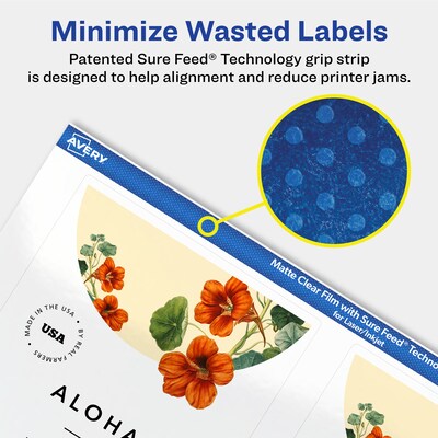 Avery Laser/Inkjet Rectangle Multipurpose Labels, 5" x 3-1/2", Clear, 40/Pack (94256)
