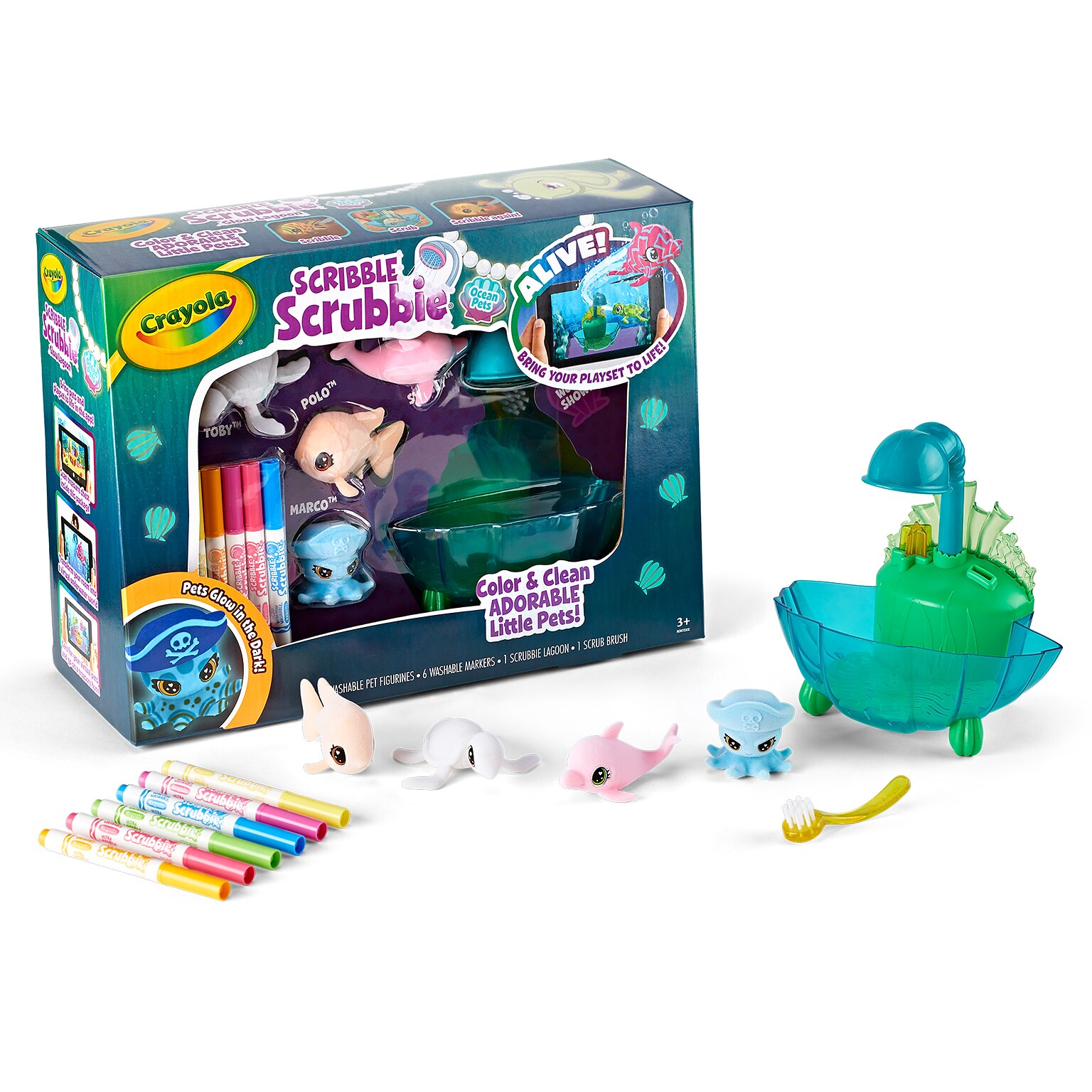 Crayola Scribble Scrubbie Ocean Pets Glow Lagoon (BIN747507)