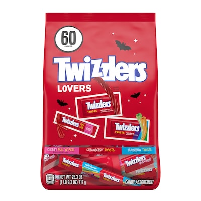 Twizzlers Halloween Lovers Snack Size Assortment, 25.3 oz., 60 Pieces (HEC46685)