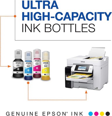 Epson T542 Cyan/Magenta/Yellow Ultra High Yield Ink Bottle, 3/Pack (T542520-S)