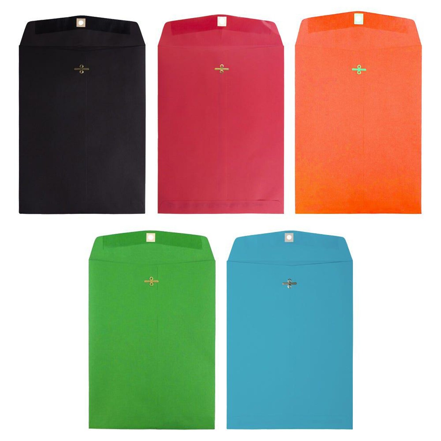 JAM Paper Open End Clasp Catalog Envelope 9 x 12, Assorted Colors, 50/Pack (87326)