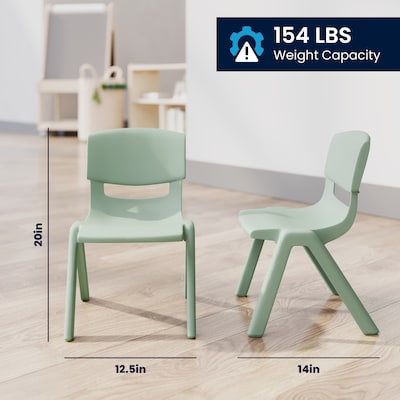 Flash Furniture Emmy Rectangular Activity Table Set, 47.25" x 23.5", Height Adjustable, Light Gray Woodgrain/Sage